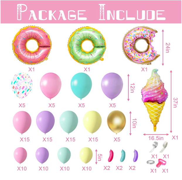 Pastel Donut Balloon Garland Arch Kit